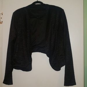 Black reptile shrug blazer